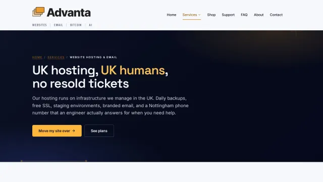 Advanta — Hosting plans with monthly billing
