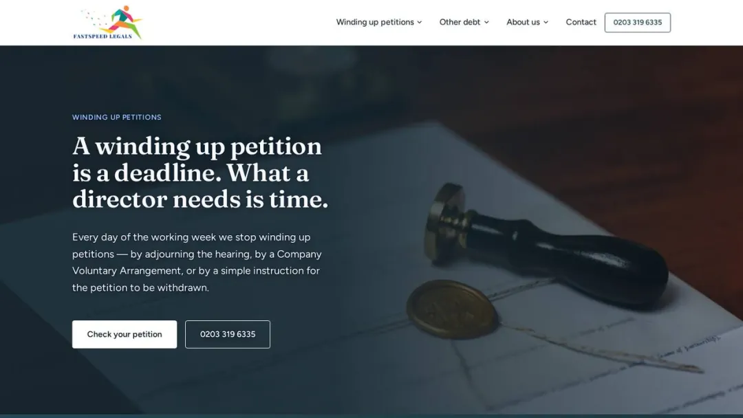 Fastspeed Legals website, home page