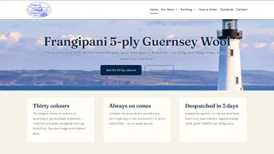 Guernsey Wool website — Frangipani 5-ply Guernsey wool in thirty colours