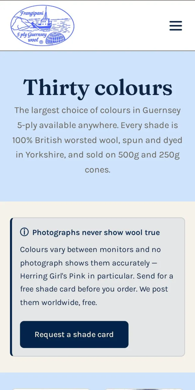 Guernsey Wool on a phone