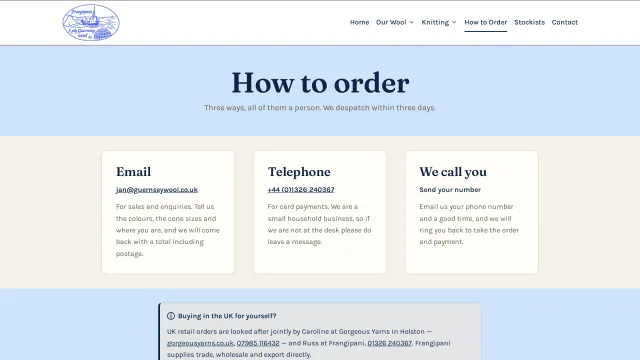 Guernsey Wool — How to order